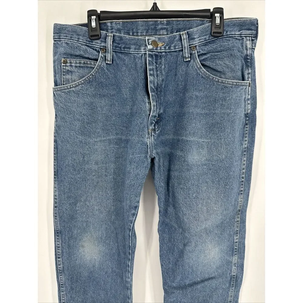 Wrangler 96501DS‎ Denim Jeans Men 36x29 Regular Fit Denim Light Blue Faded